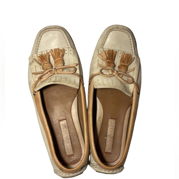 H. S. TRASK women’s Leather grey blue loafers 8M - Picture 1 of 5